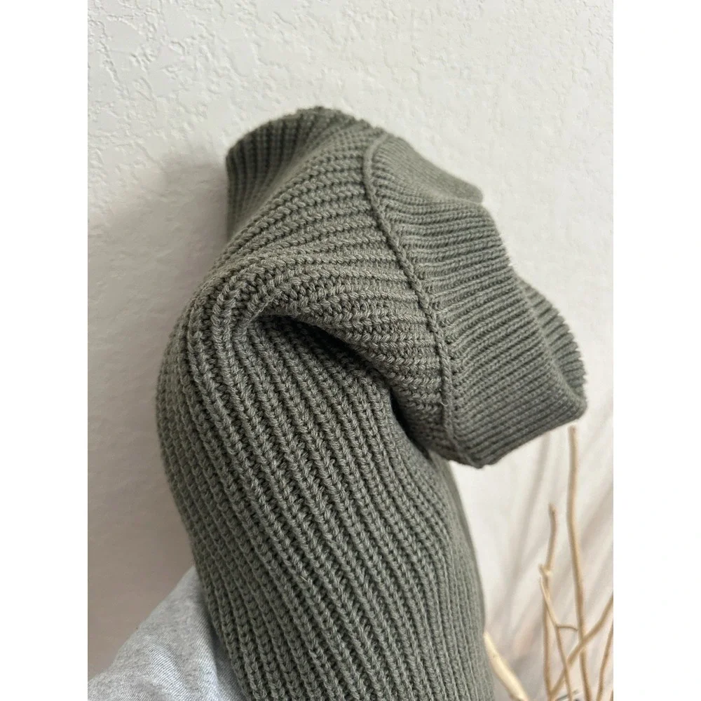 MNG Buttons Detail Knit Sweater Olive Green Khaki SIZE L - Picture 15 of 16